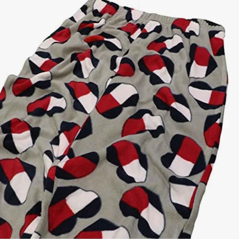 Tommy Hilfiger Girls 2-Pc. Navy, Red, & White Heart Pajama Set Size Medium 8/10
